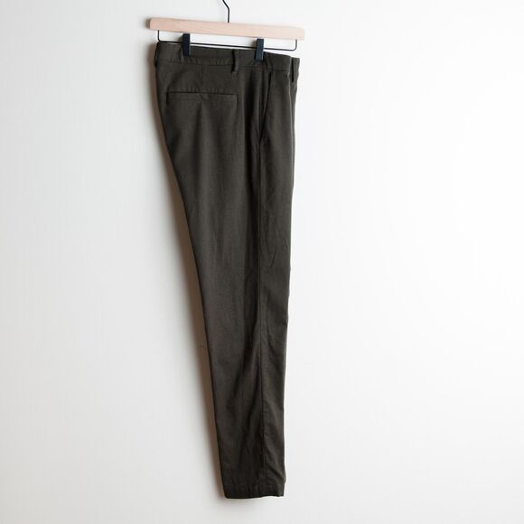 Lululemon Commission Pants Mens 32 Heathered Dark Olive Slim Wool Chino M5561S - Picture 2 of 14